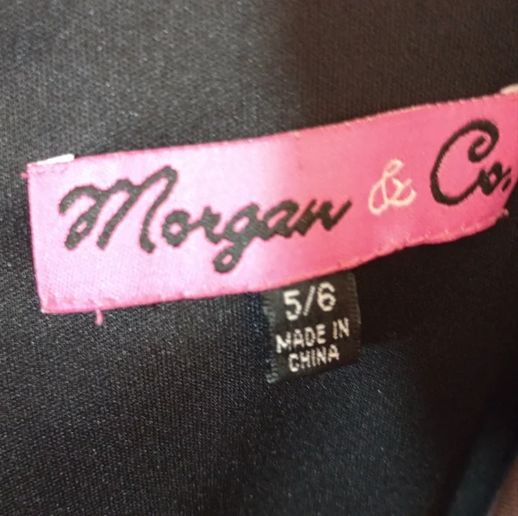 Morgan &Co Vintage Off-the-Shoulder Asym- metrical Hem, Long Dress, Black, 4-6 - Picture 3 of 14